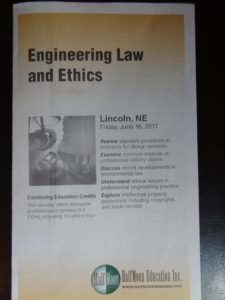 Continuing education seminar brochure for professional engineers to explore intellectual property protections including copyrights and trade secrets.